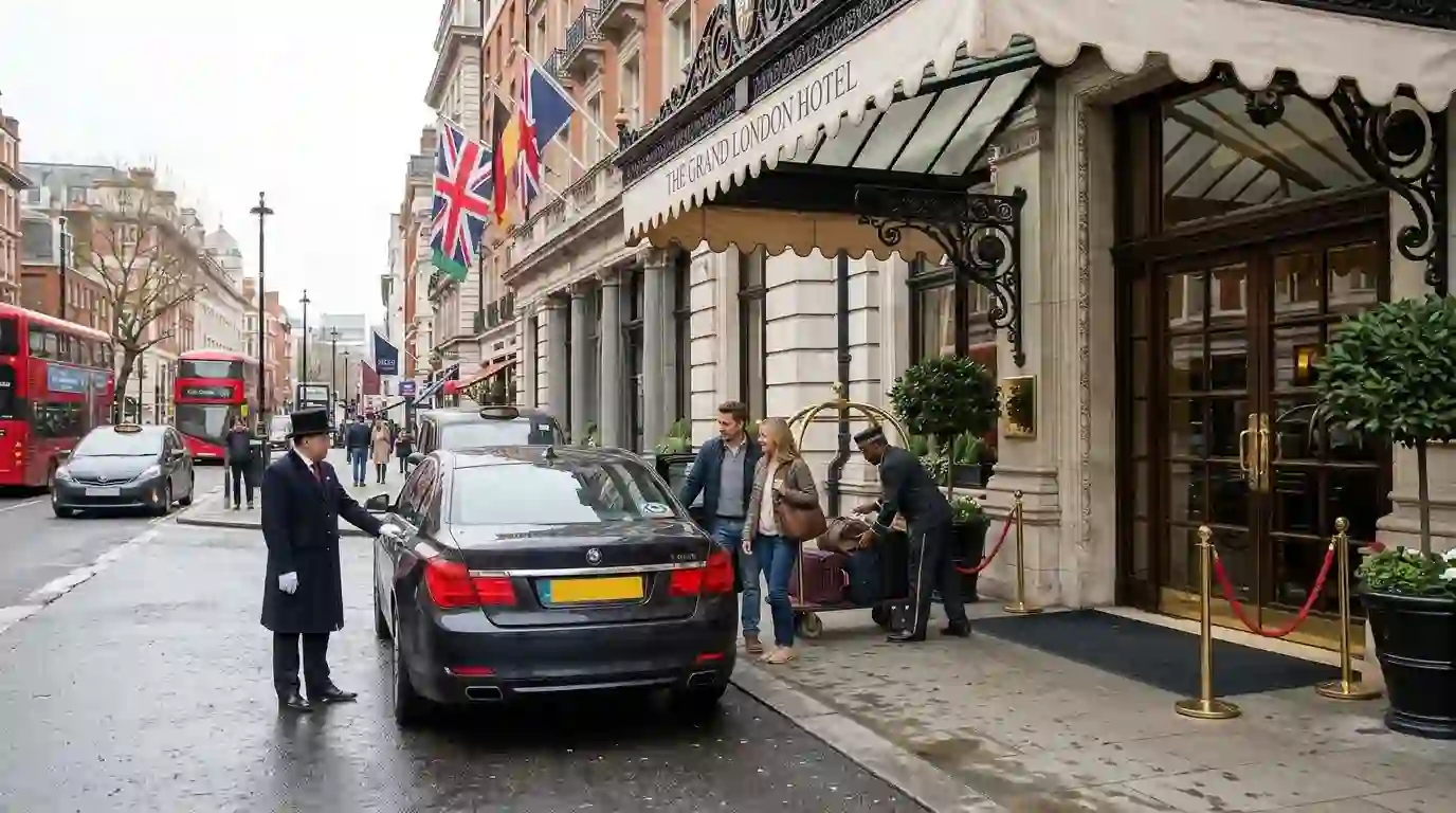 Black executive saloon car